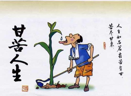 励志图片，甘苦人生